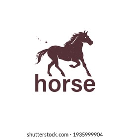 Horse animal silhouette isolated on white background. Vector flat illustration. For banners, cards, advertising, congratulations, logo.