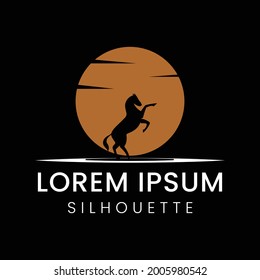 horse animal silhouette logo design