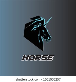 Horse animal silhouette logo with elegant colors