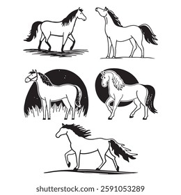 Horse animal silhouette vector illustration