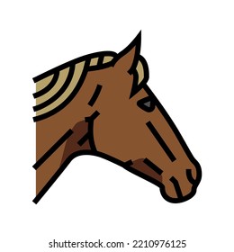 horse animal zoo color icon vector. horse animal zoo sign. isolated symbol illustration