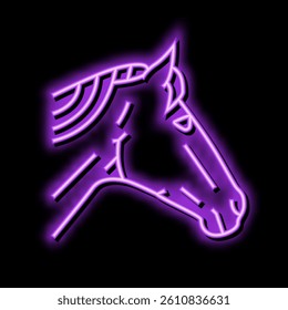 horse animal zoo neon light sign vector. horse animal zoo illustration