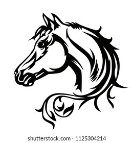 Running Horses Head Hand Drawn Vector Stock Vector (Royalty Free) 302827094