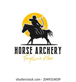 horse archer inspiration illustration logo design