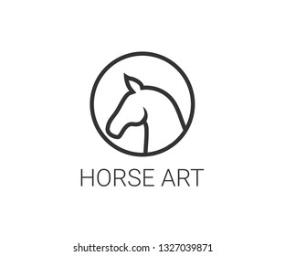 horse art logo vector