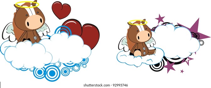 horse baby cartoon angel in vector format