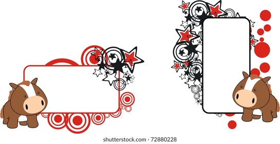 horse baby cartoon copyspace in vector format