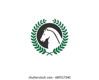Horse Badge Logo Design Template