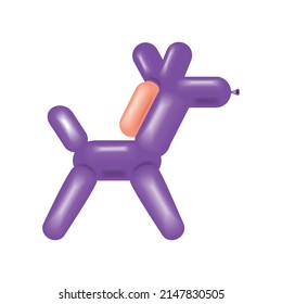 Horse Balloon Animal Icon Isolated