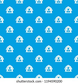 Horse barn pattern vector seamless blue repeat for any use