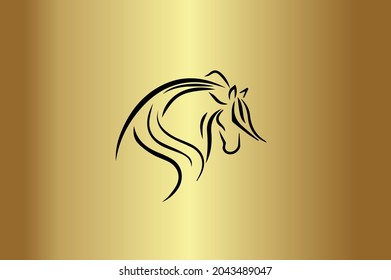 Horse Basic and elegant minimal artistic design initial based Icon logo-vector