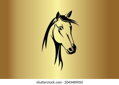 Horse Basic and elegant minimal artistic design initial based Icon logo-vector