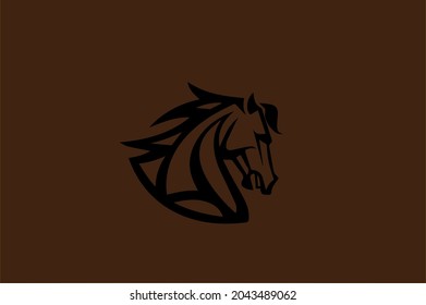 Horse Basic and elegant minimal artistic design initial based Icon logo-vector