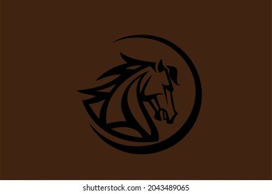 Horse Basic and elegant minimal artistic design initial based Icon logo-vector