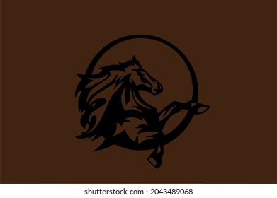 Horse Basic and elegant minimal artistic design initial based Icon logo-vector
