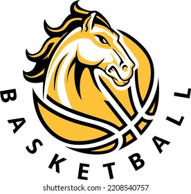 Horse Basketball Company logo Idea - Vector Illustration