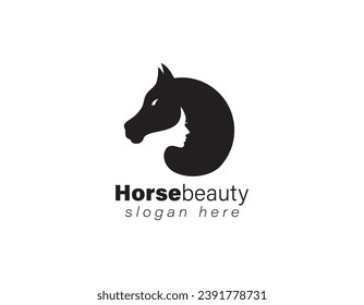 Logo de belleza de caballo Vector de plantilla.	
