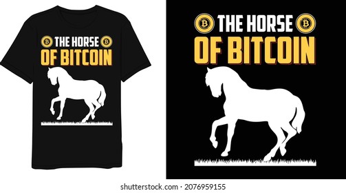 The horse of bitcoin cryptocurrency design for t-shirt