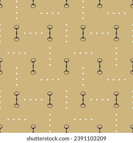 Horse bits and dots, geometric, seamless, vector pattern