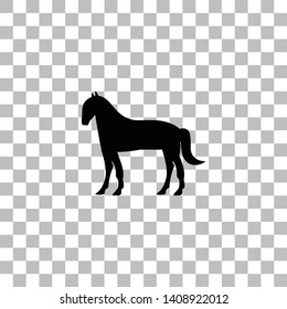 Horse. Black flat icon on a transparent background. Pictogram for your project