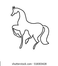 horse black outline coloring pages for kids vector illustration