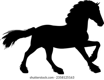 Horse Black Silhouette Vector Illustration