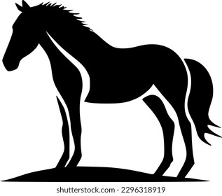 Horse - Black and White Isolated Icon - Vector illustration