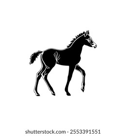 horse black and white style
