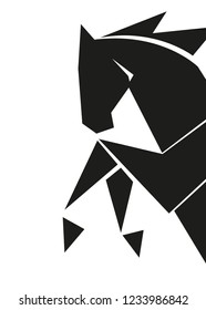 Horse black and white vector