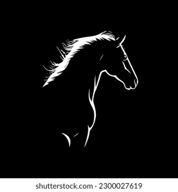 Horse | Black and White Vector illustration