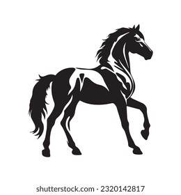 ilustración vectorial en blanco y negro de caballo