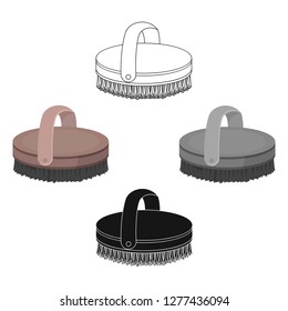 Horse body brush icon in cartoon style isolated on white background. Hippodrome and horse symbol stock vector illustration.