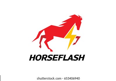 Horse Bolt Flash Logo Vector Symbol Design Illustration