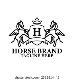 The Horse Brand Logo Design is a design asset featuring a logo with a horse as its main element.