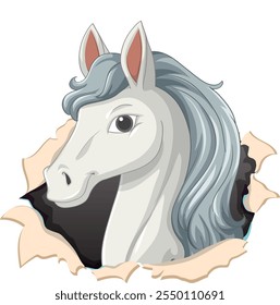 Um cavalo quebrando um fundo de papel