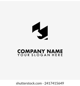 Horse and building logo vector design.