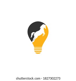 Horse bulb shape vector logo design. Horse sign icon.