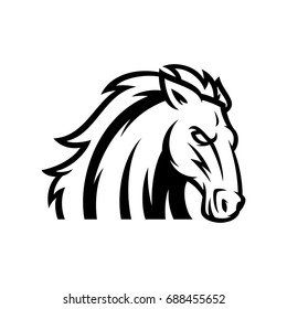 horse - bw vector logo / mascot
