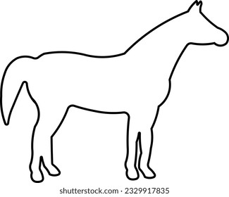 horse caballo race riding running Outline