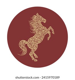 El arte vectorial de la caligrafía del caballo 