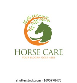 Horse Care Logo Designs Leaf