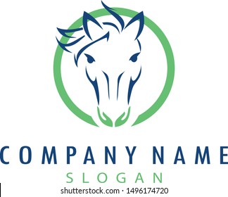 horse care logo on white background