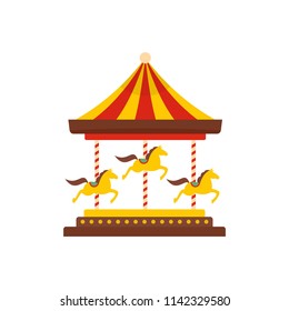 Horse carousel icon. Flat illustration of horse carousel vector icon for web isolated on white