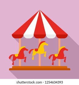 Horse carousel icon. Flat illustration of horse carousel vector icon for web design