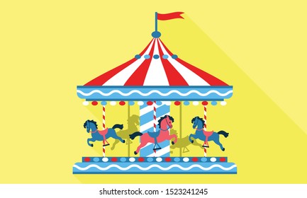 Horse carousel icon. Flat illustration of horse carousel vector icon for web design