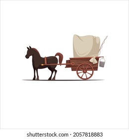 Horse carriage Brown icon victorian style design