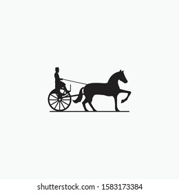 Horse carriage classic vintage simple unique logo icon sign. Vector illustration