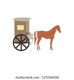horse and carriage. flat vector design illustration.