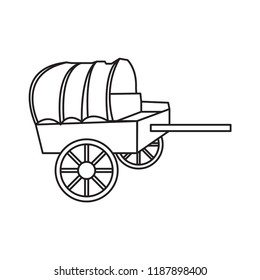 horse carriage icon outline
