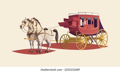 Horse carriage isolated on white background,vector illustration